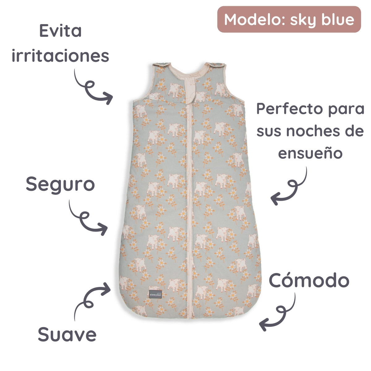 Saco De Dormir Bebe Evolutivo 0-24m Grow Up Sky Blue_2