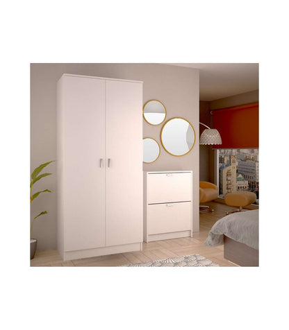 Armario 2 Puertas Abatibles Acabado Blanco 180 Cm(alto)80,4 Cm(ancho)51 Cm(fondo)_0