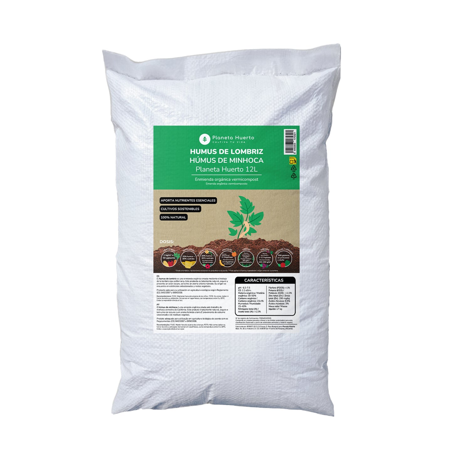 Planeta Huerto Húmus de Minhoca 12 l