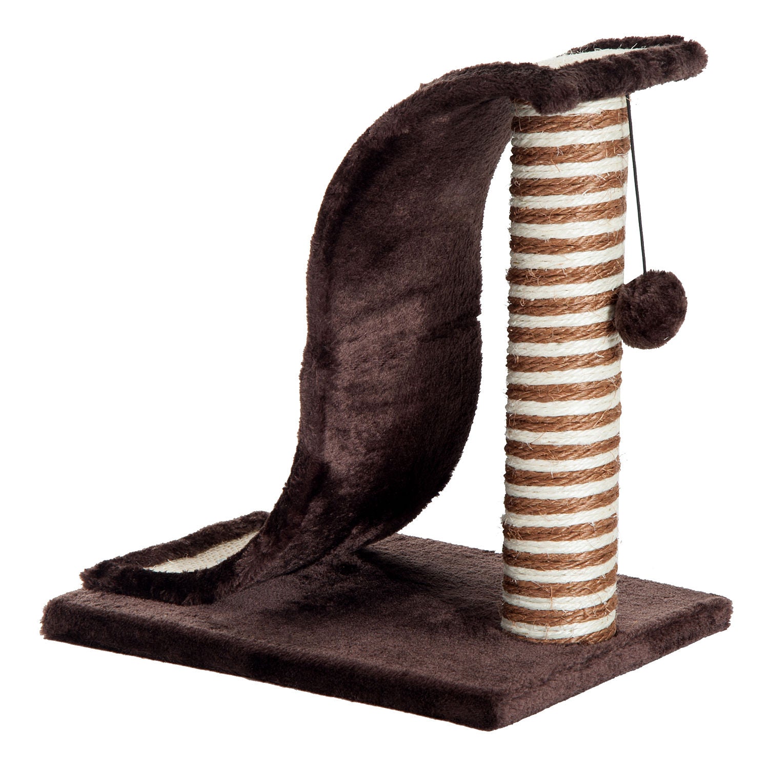 Pawhut Rascador Árbol Para Gatos De Sisal Para Jugar Y Arañar Marrón Crema_4
