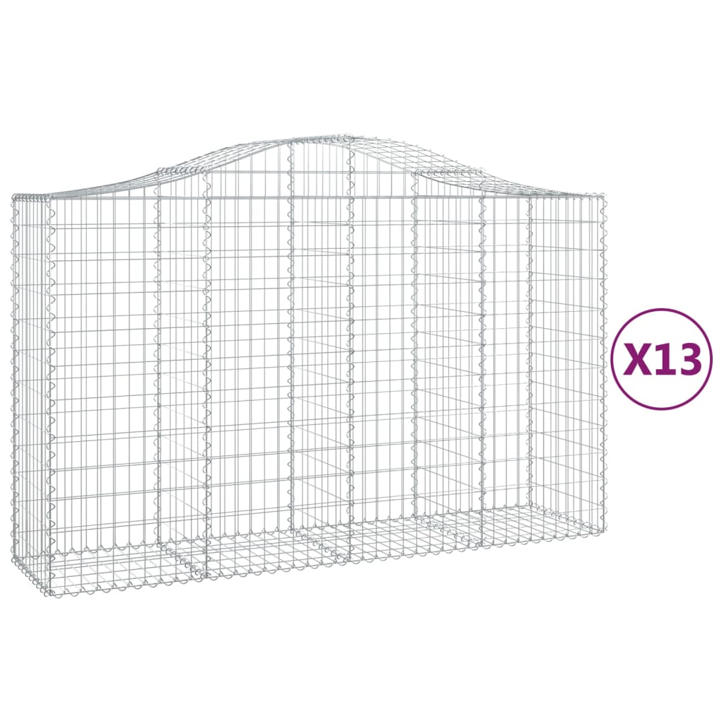 Cestas Gaviones 13 Uds Forma De Arco Hierro 200x50x120/140 Cm_0
