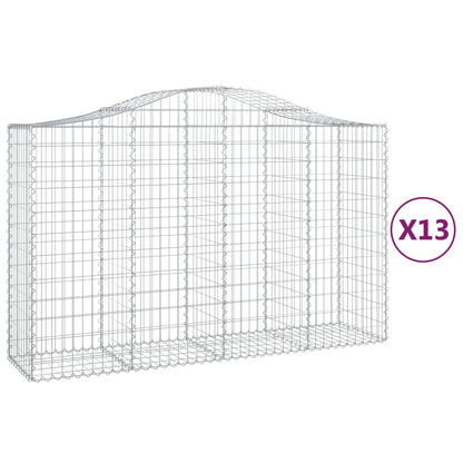 Cestas Gaviones 13 Uds Forma De Arco Hierro 200x50x120/140 Cm_0