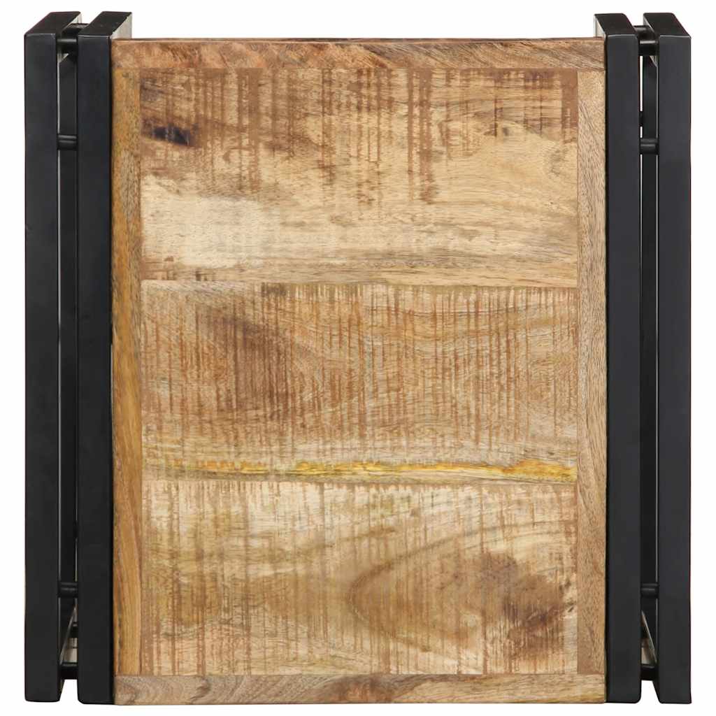 Mesa De Centro 40x40x35 Cm Madera Maciza De Mango Rugoso_2