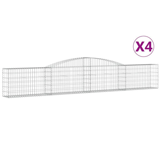 Cestas De Gaviones 4 Uds Forma De Arco Hierro 400x30x60/80 Cm_0