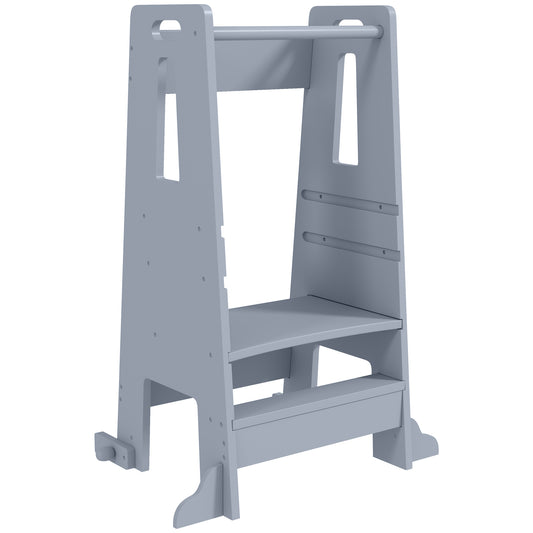 Aiyaplay Torre De Aprendizaje Con Pedal Altura Ajustable 45x47,5x91 Cm Gris_0