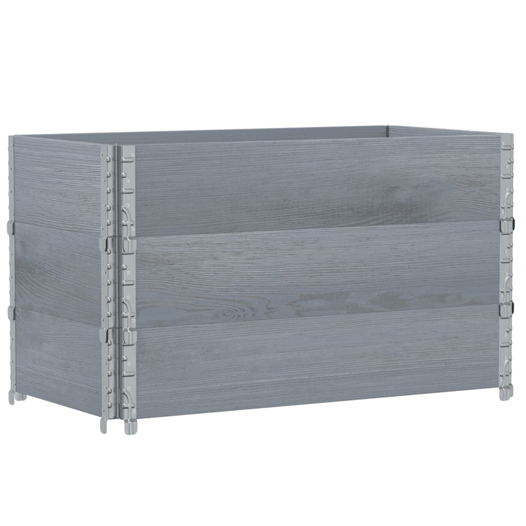 Jardinera De Madera Maciza De Pino Gris 100x50 Cm_0