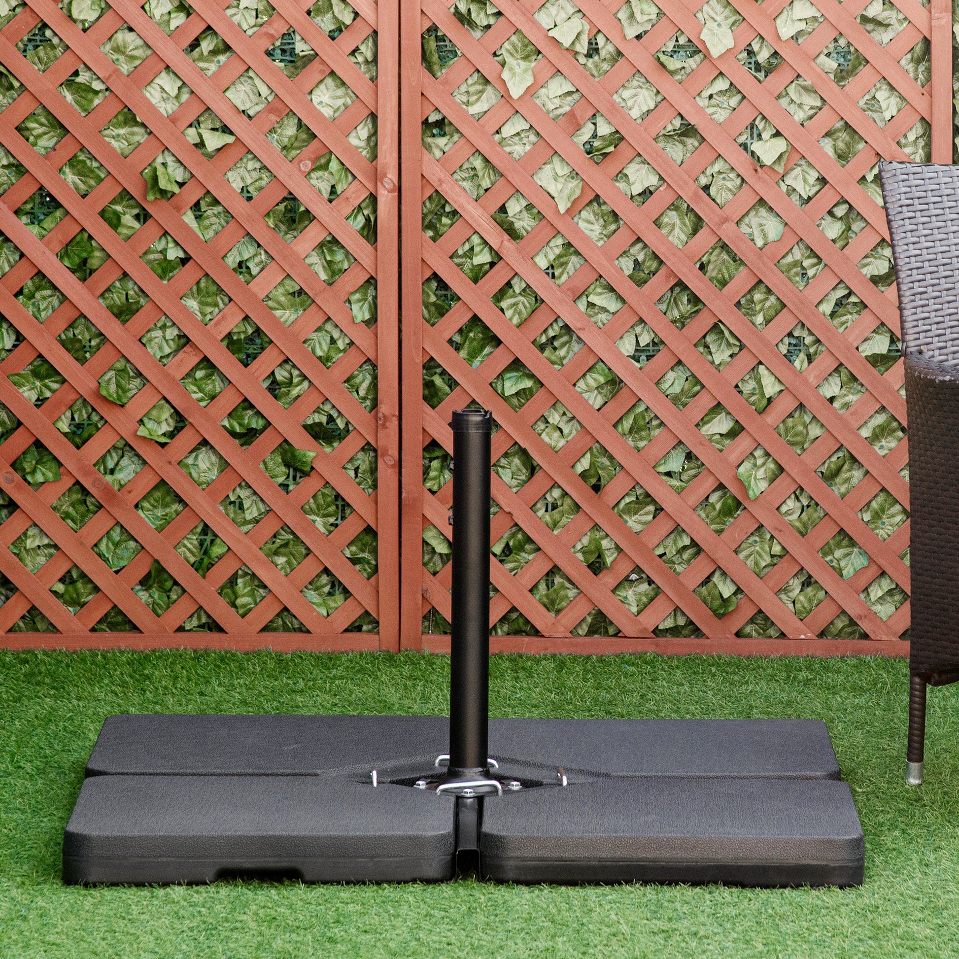 Outsunny Peso Para Base De Sombrilla Cuadrado De 4 Piezas Negro_1