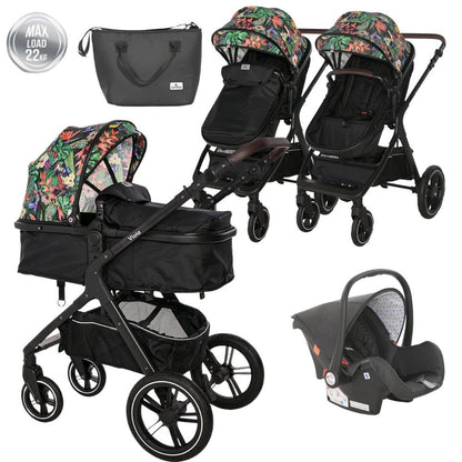 Carrito De Bebé Trío Viola Hasta 22 Kg Tropical Flowers_0