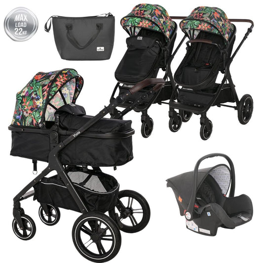 Carrito De Bebé Trío Viola Hasta 22 Kg Tropical Flowers_0