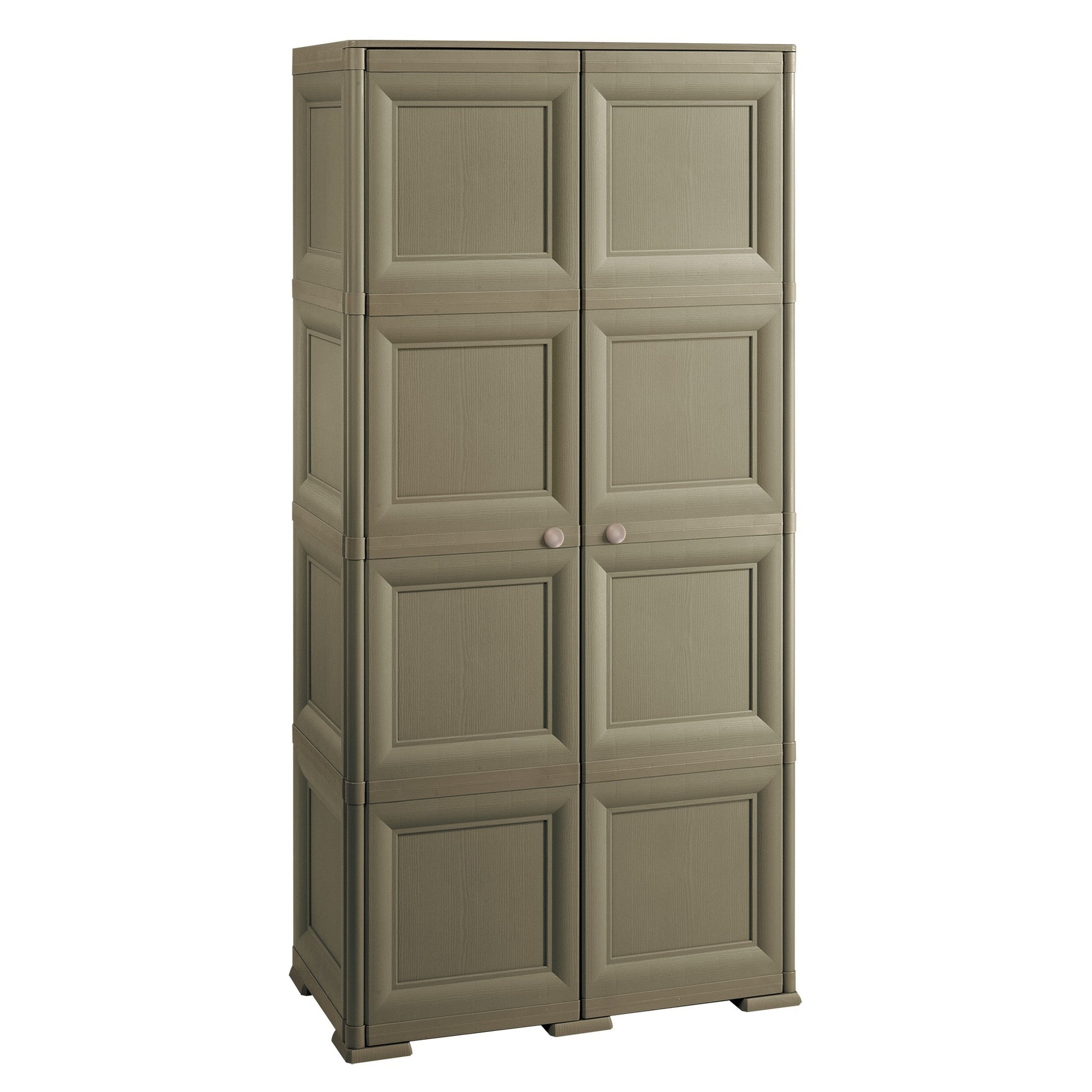 4 Módulos Con Puertas En Acabado Madera + 2 Soportes Opcionales Wengué_0