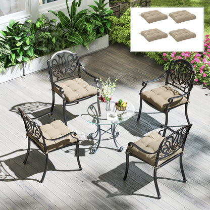 Outsunny Conjunto De Cojines Para Sillas De Comedor 48x48x10 Cm Caqui_1