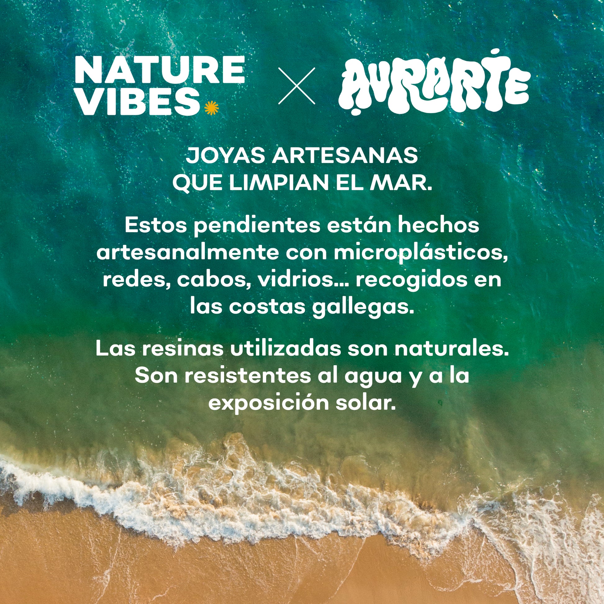Pendientes de Aro Esteiro – Vidrio de Mar y Microplástico Reciclado de Galicia - Nature Vibes_5