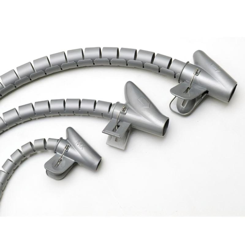 Organizador Cables Con Clip Gris 15 Mm. 2,5 M.