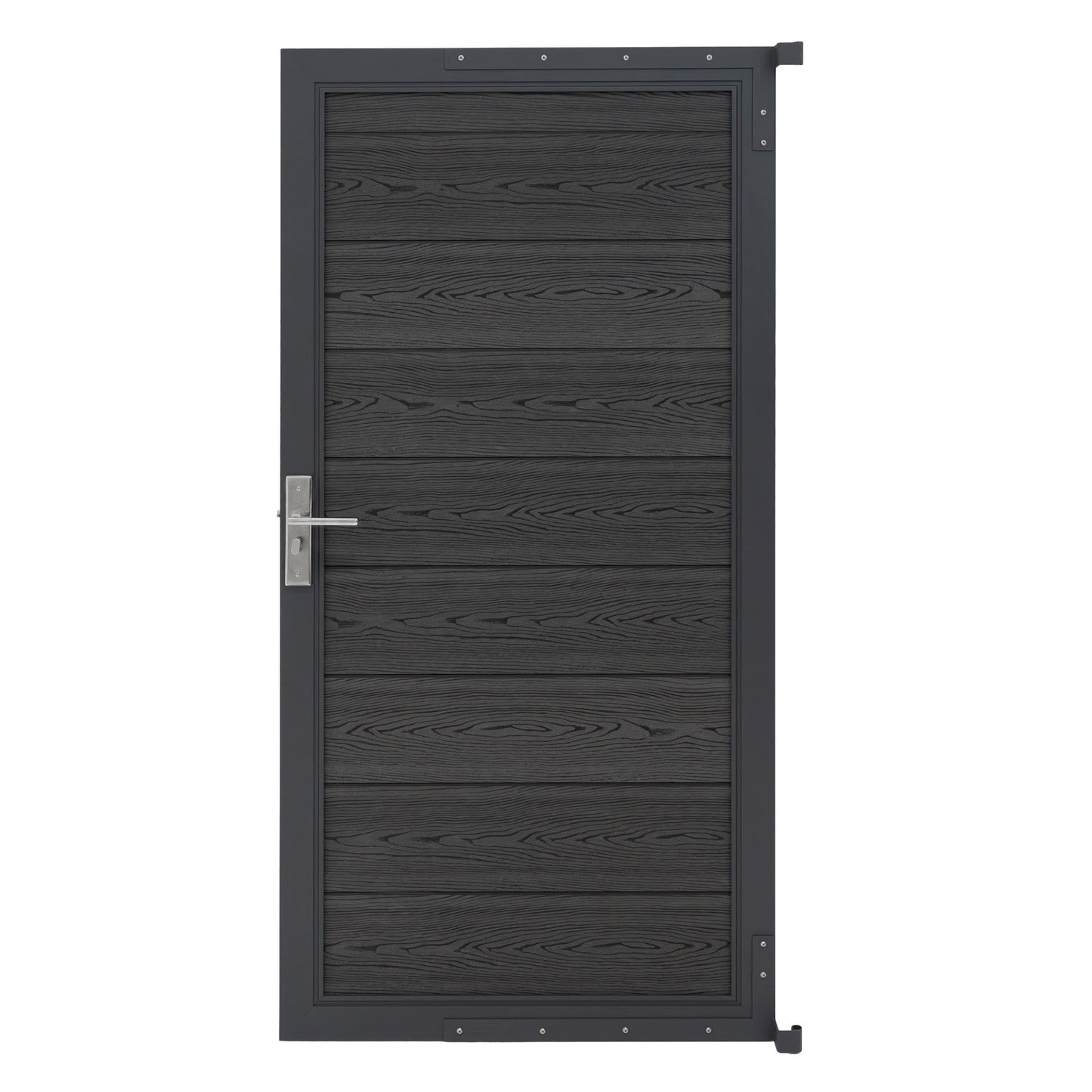 Puerta Para Vallas Para Exteriores De Wpc Y Aluminio | Gris_2