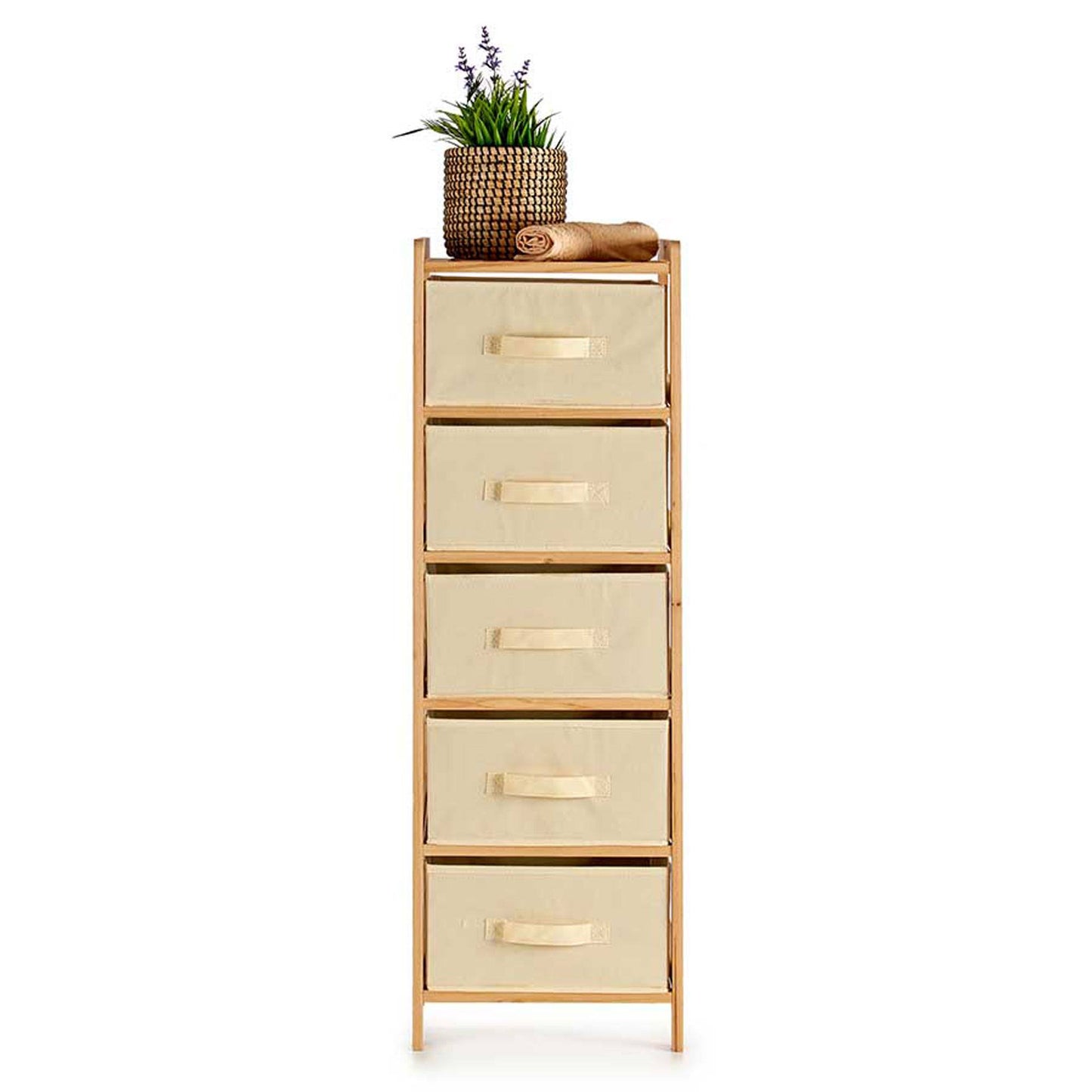 Mueble Ancho 5 Cajones Color Crema - Colección Kipit_2