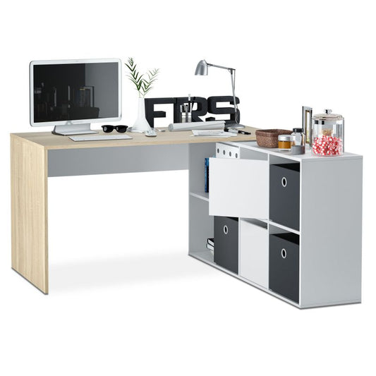 Mesa De Escritorio Adapta Xl Melamina, Blanco Artik, 136 / 203 X 74 X 66 / 139_0