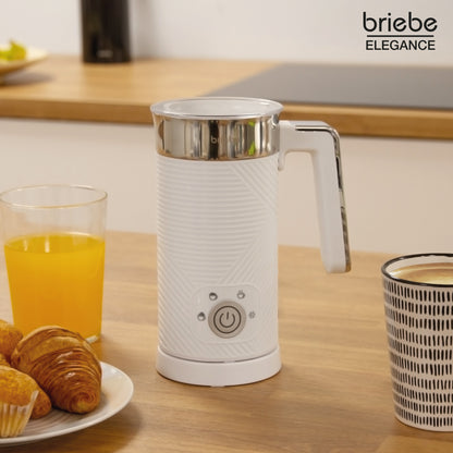 Briebe Elegance Espumador Leche Eléctrico Calentador Espuma Fría/caliente 130ml Leche Caliente 300ml, Mf1172wht, Blanco_1