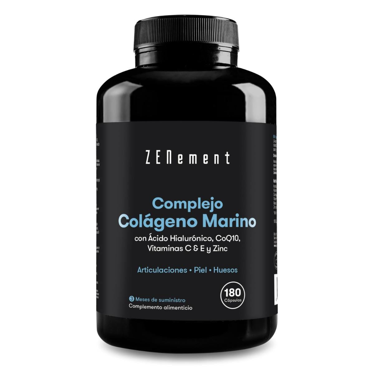 Complexo de colagénio marinho com ácido hialurónico, CoQ10, vitaminas C e E e zinco Zenement, 180 comprimidos