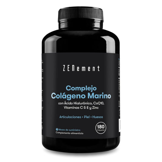 Complexo de colagénio marinho com ácido hialurónico, CoQ10, vitaminas C e E e zinco Zenement, 180 comprimidos