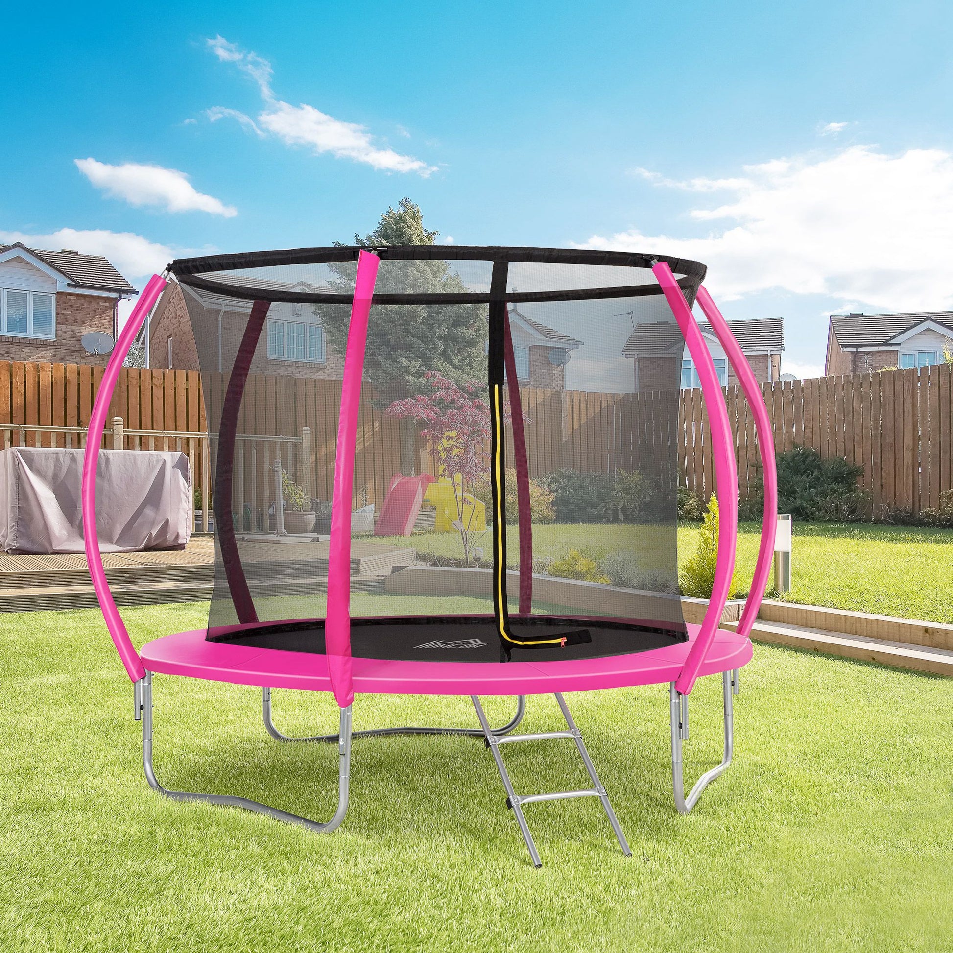 Homcom Trampolín De Exterior Multiuso Con Red Seguridad Y Escalera Carga 100kg_1