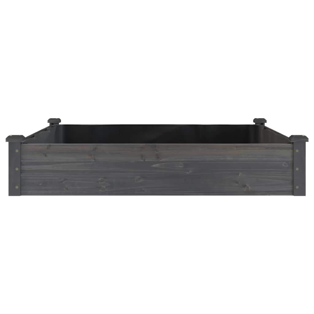 Jardinera Arriate Forro Madera Maciza Abeto Marrón 120x120x25cm_3