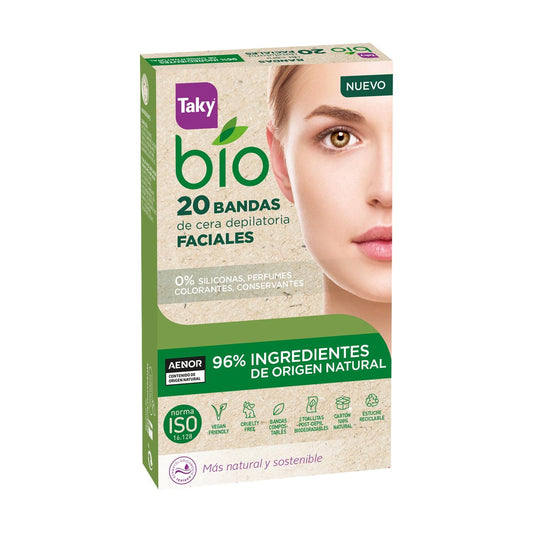 Tiras de cera facial Taky orgânicas 20