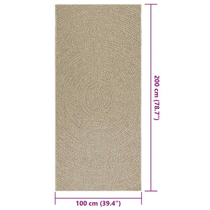 Vidaxl Alfombra Zizur Aspecto Yute Interior/exterior Beige 100x200 Cm_2