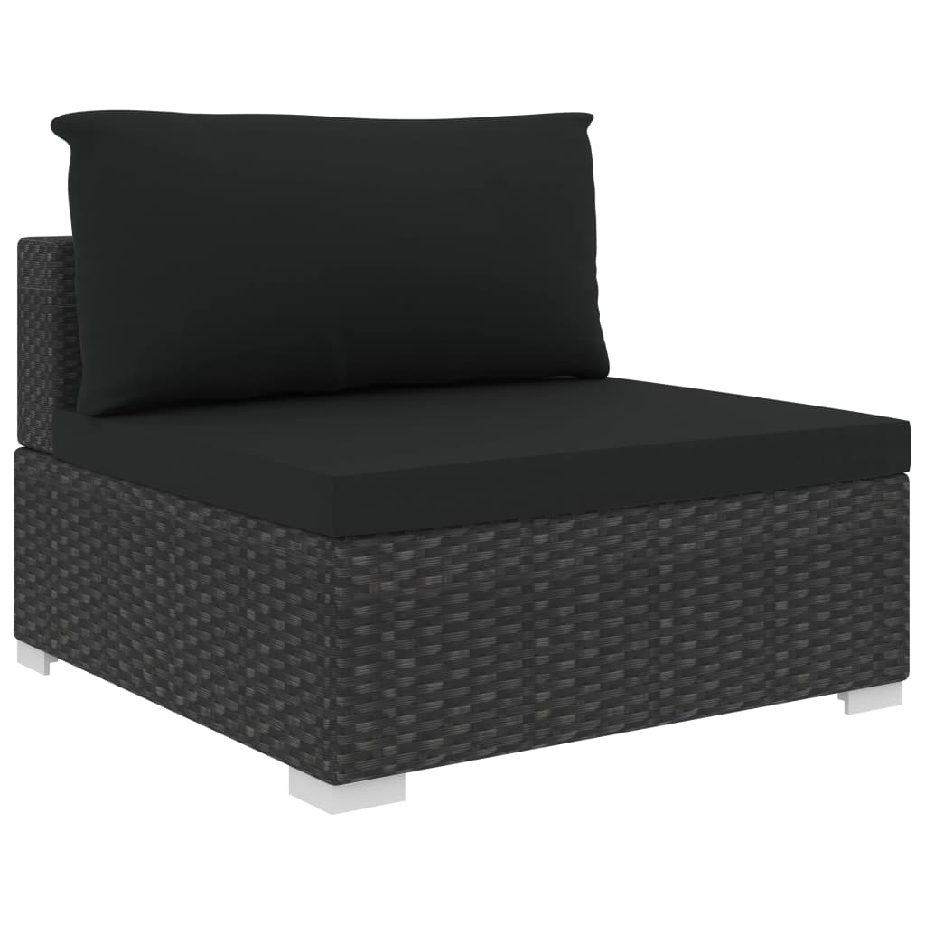Vidaxl Set Muebles De Jardín 10 Piezas Y Cojines Ratán Sintético Negro_4