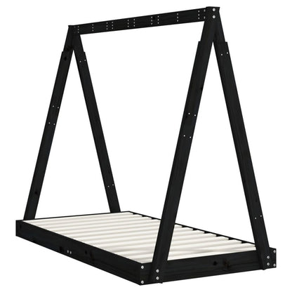 Vidaxl Estructura De Cama Para Niños Madera De Pino Negro 70x140 Cm_5