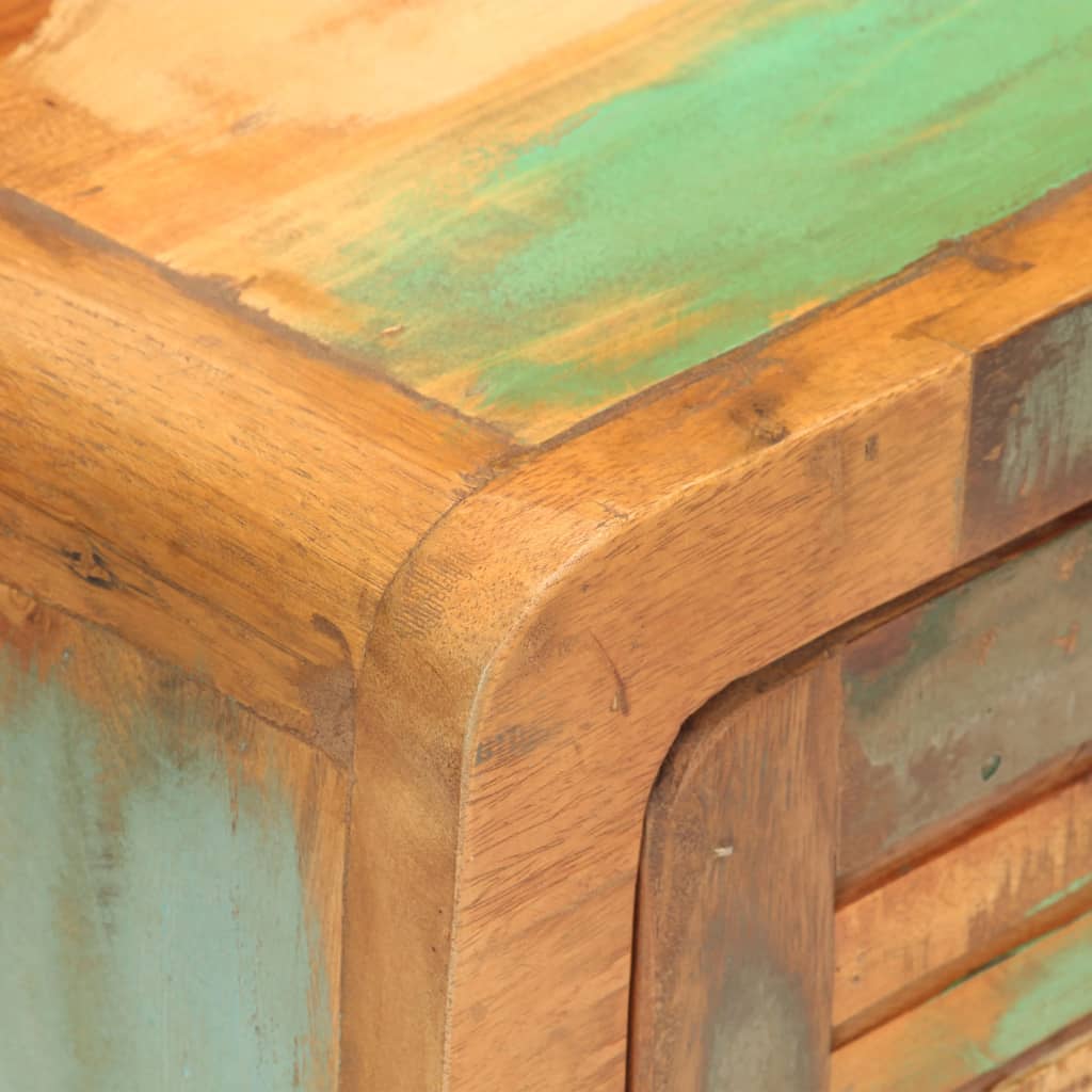 Mesita De Noche De Madera Maciza Reciclada 40x30x50 Cm_2