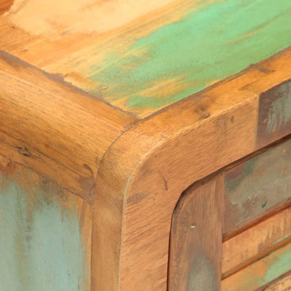 Mesita De Noche De Madera Maciza Reciclada 40x30x50 Cm_2