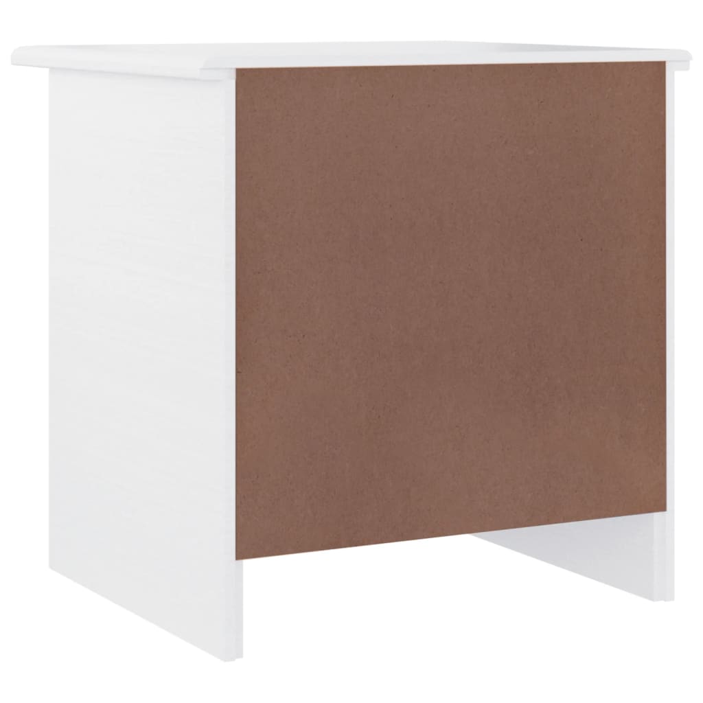 Mesita De Noche Alta Madera Maciza De Pino Blanco 41x35x41 Cm_4