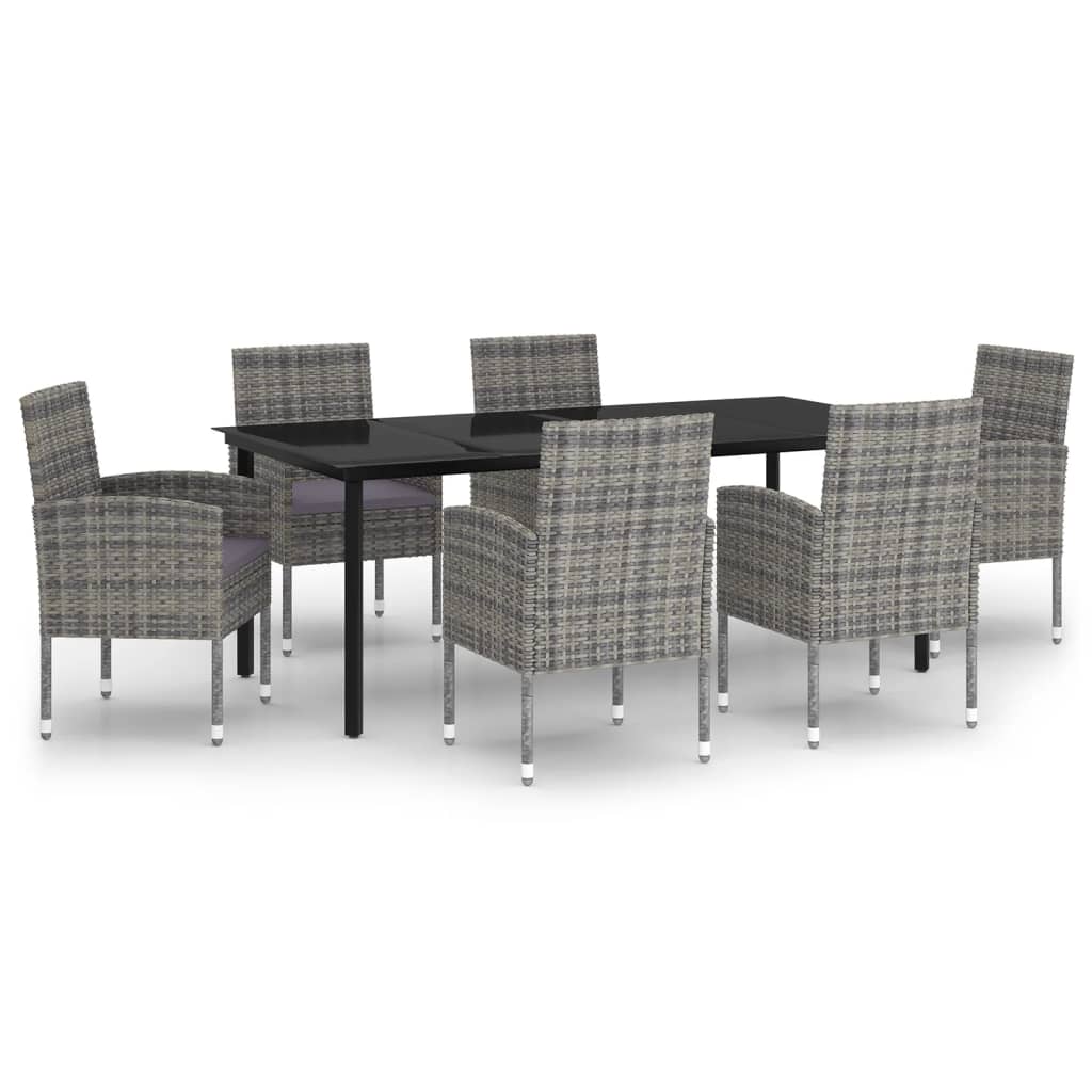 Vidaxl Juego De Comedor De Jardín 7 Piezas Gris Antracita_0