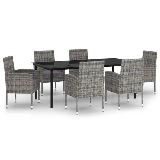Vidaxl Juego De Comedor De Jardín 7 Piezas Gris Antracita_0