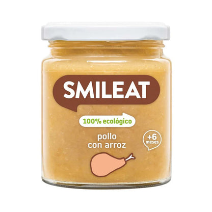 Pack de 3 frascos de frango e arroz biológico Smileat +6 meses 230g