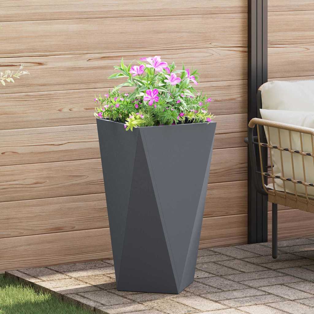 Jardinera 2 Uds. Antracita 40 X 40 X 75 Cm Acero_3