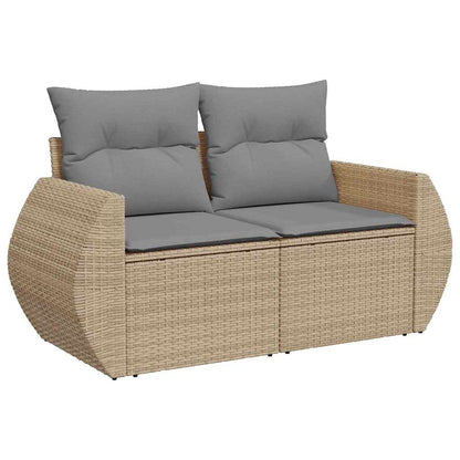 Set De Sofás De Jardín Con Cojines 9 Pzas Ratán Sintético Beige / Vetonek_1