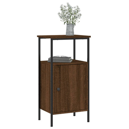 Mesita De Noche Madera De Ingeniería Roble Marrón 41x31x80 Cm_1