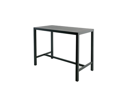 Mesa De Bar Rectangular De Aluminio Color Carbono 4 Personas - Mobiliario De Jardín_0