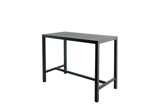 Mesa De Bar Rectangular De Aluminio Color Carbono 4 Personas - Mobiliario De Jardín_0