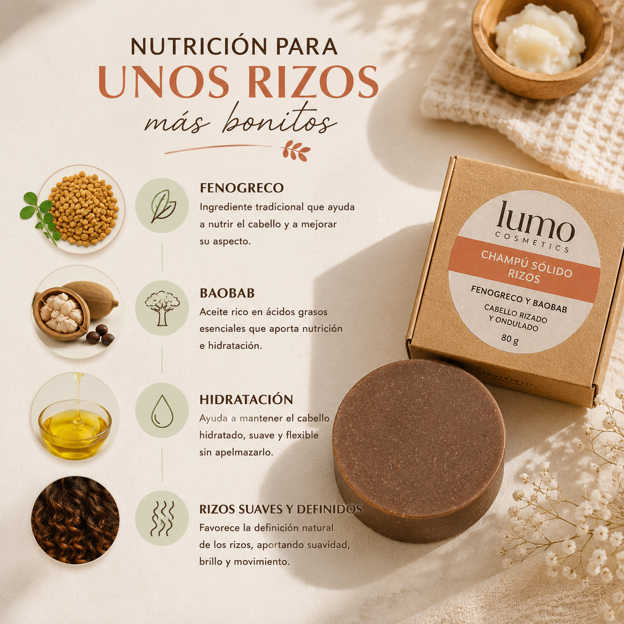 Champú Sólido Rizos 80 g | Fenogreco y Baobab | Cabello Rizado y Ondulado_4