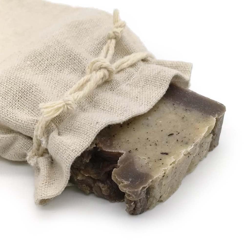Jabón Natural Manteca Coco 90g En Bolsa Regalo De Yute - Nutre Y Suaviza La Piel Muy Seca Y Agrietada - Para Eczemas_0
