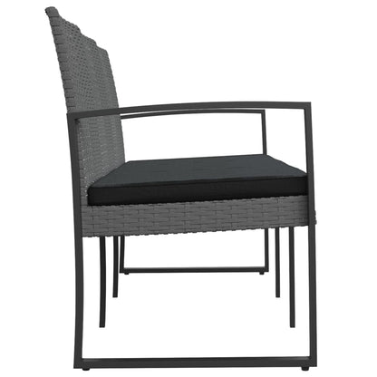 Vidaxl Banco Jardín 3 Plazas Cojines Pp Aspecto De Ratán Gris Oscuro_3