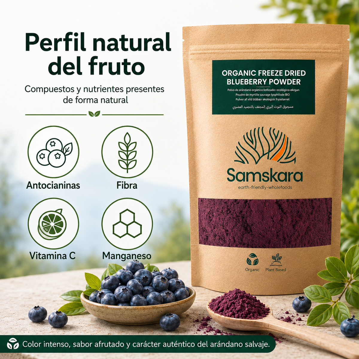 Arándano Nórdico En Polvo Bio - 150g | Fruta Deshidratada Ecológica, Snack Vegano Natural Sin Azúcares Añadidos_3