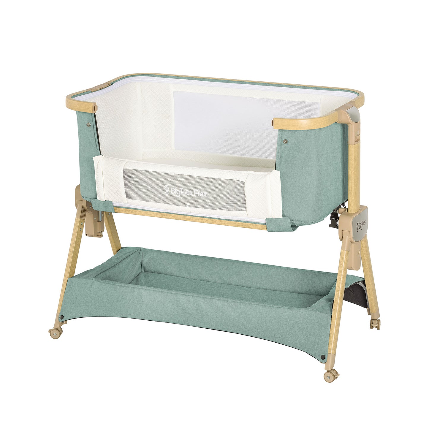 Minicuna De Colecho Plegable Bigtoes Flex Green Mineral_1