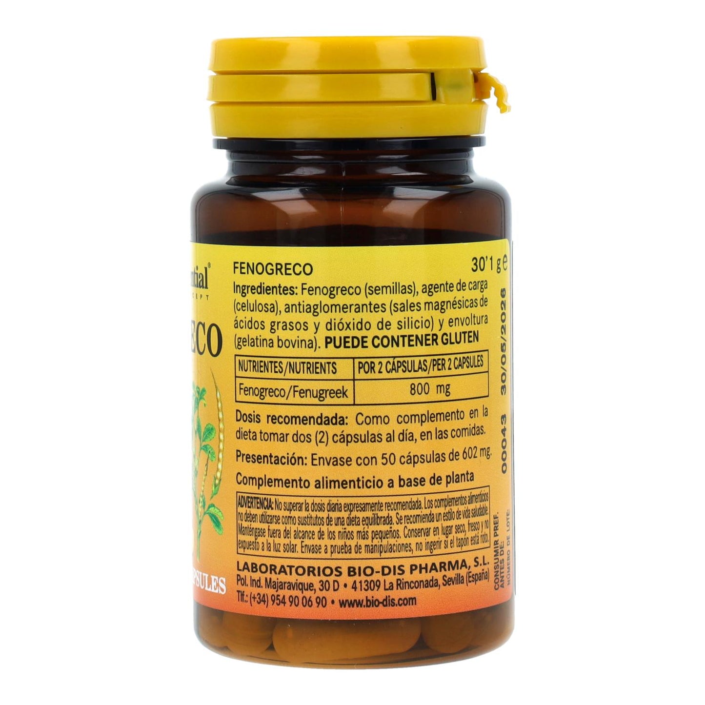 Feno-grego 400 mg Nature Essential, 50 cápsulas