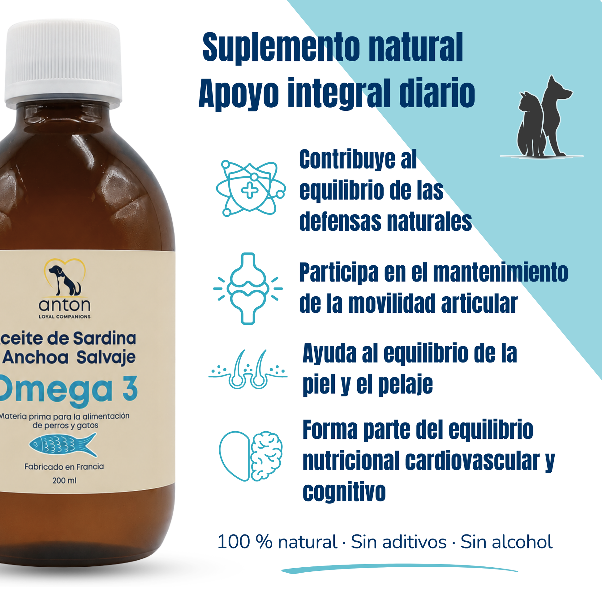 Aceite Omega 3 para perros y gatos – EPA DHA – Sardina y anchoa – 200 ml_1