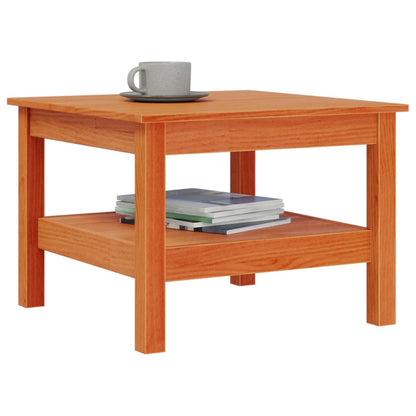 Mesa De Centro Madera Maciza De Pino Marrón Cera 55x55x40 Cm_2