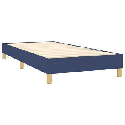 Cama Box Spring Con Colchón Y Led Tela Azul 80x200 Cm / Vetonek_2