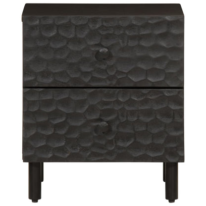 Mesitas De Noche 2 Uds Madera Maciza De Mango Negro 40x33x46 Cm_2